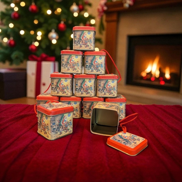 Other - Festive Christmas Tin Ornaments- Christmas Decor